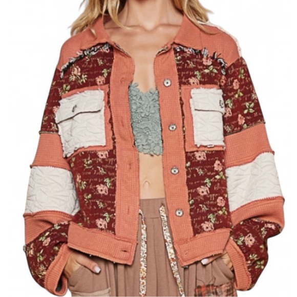 POL Jackets & Blazers - POL / New Patchwork Quilted Jacket / Boho Floral Winter Coat